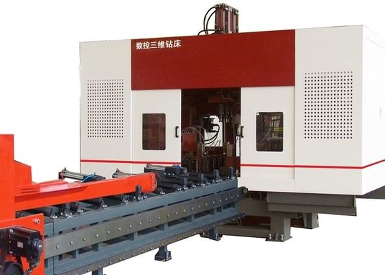 1250x600mm Max Dimensione Larghezza X Altezza CNC 3D Beam Drilling Machine Line 40mm Max Hole Diameter