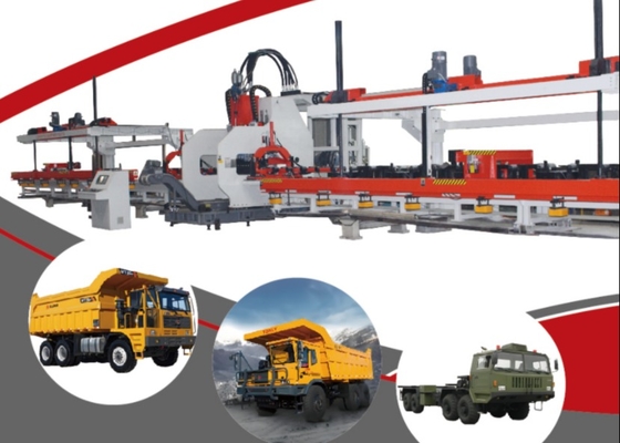 Linea di produzione punzonatura lamiere CNC con forza nominale di 120 tonnellate, 25 moduli per travi piatte di camion