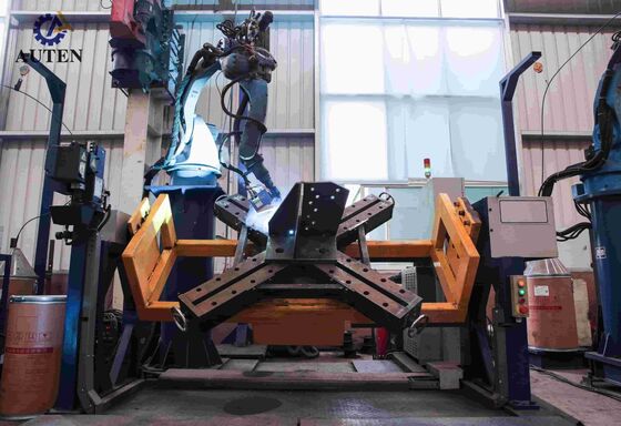 Macchina per saldatura robotizzata con doppio posizionatore e gantry a cinque assi per la saldatura di torri di trasmissione