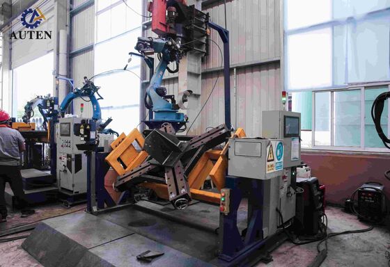 Macchina per saldatura robotizzata con doppio posizionatore e gantry a cinque assi per la saldatura di torri di trasmissione