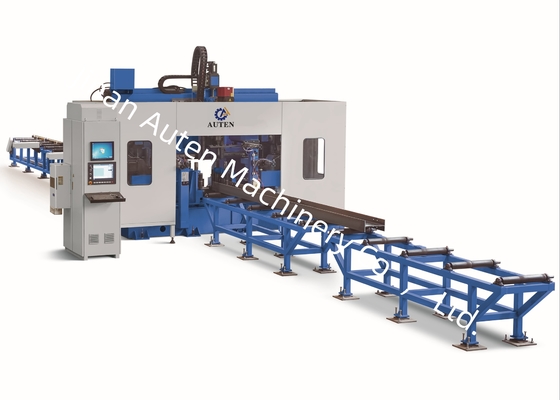 Macchina foratrice CNC per travi a H con lunghezza trave da 2000 a 13000 mm, motore servo da 2KW per l'alimentazione della foratura