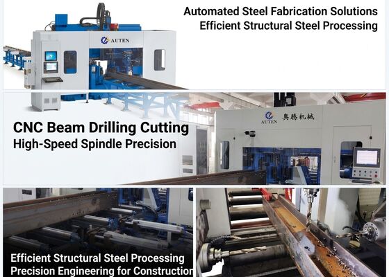 Fabbricazione di ponti Utilizzare Alta Velocità CNC H Beam Perforazione macchina da segatura con funzione di taglio