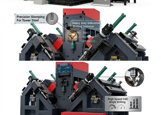 Modello JNC2532 Linea di lavorazione di marcatura per trivellazione in acciaio ad angolo CNC con canale di alimentazione