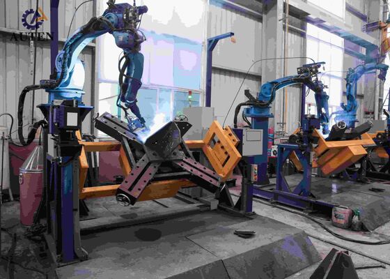 CNC angolo perforazione macchina doppio posizionatori 5 asse gantry robot per accurata torre di trasmissione di saldatura